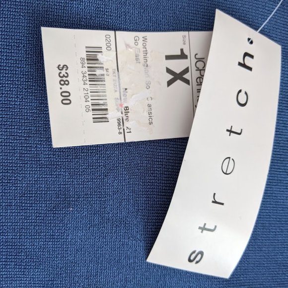 Worthington Stretch NWT blue top, size 1X - Picture 4 of 5